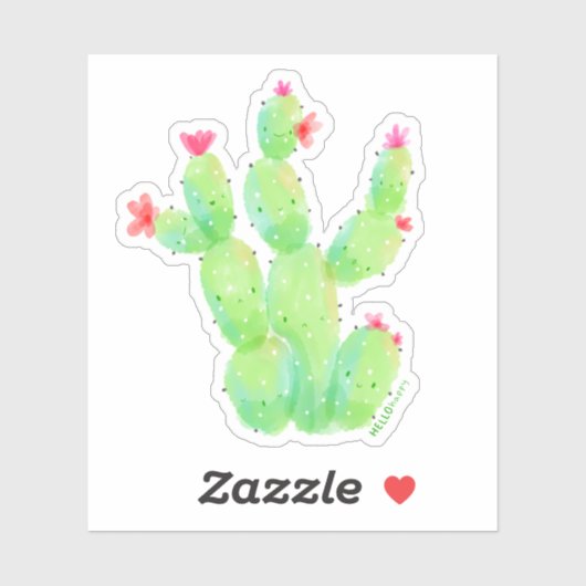かわいいの水色の厄介な梨サボテンの植物性 シール (シート)