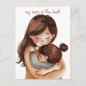 かわいいの水色ママと娘 ポストカード (正面)