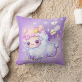 かわいいの流星が付いているかわいいアルパカ クッション (ブランケット)
