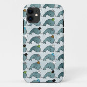 かわいいの漫画のグランジなNarwhalsの帽子の電話箱 Case-Mate iPhoneケース (裏面)