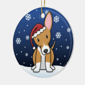 かわいいの漫画のポルトガル人のPodengoのクリスマス セラミックオーナメント (左)