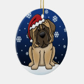 かわいいの漫画のマスティフ セラミックオーナメント (右)