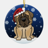 かわいいの漫画のマスティフ セラミックオーナメント (正面)