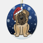 かわいいの漫画のマスティフ セラミックオーナメント (左)