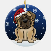 かわいいの漫画のマスティフ セラミックオーナメント (裏面)