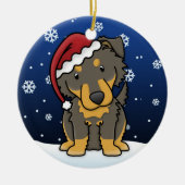 かわいいの漫画の英国の羊飼いのクリスマスのオーナメント セラミックオーナメント (正面)