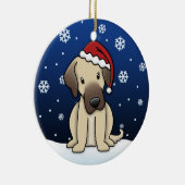 かわいいの漫画のAnatolian羊飼い犬のクリスマス セラミックオーナメント (右)
