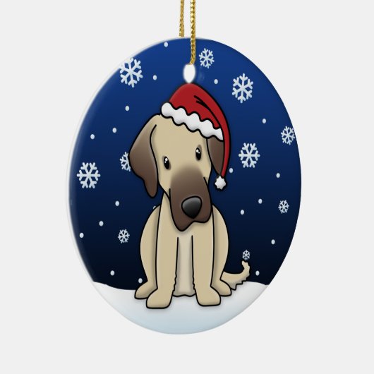 かわいいの漫画のAnatolian羊飼い犬のクリスマス セラミックオーナメント (右)