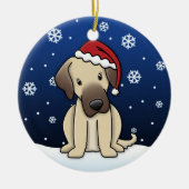 かわいいの漫画のAnatolian羊飼い犬のクリスマス セラミックオーナメント (正面)