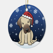 かわいいの漫画のAnatolian羊飼い犬のクリスマス セラミックオーナメント (左)