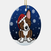 かわいいの漫画のBrindleカーディガンのウェルシュコーギー セラミックオーナメント (右)