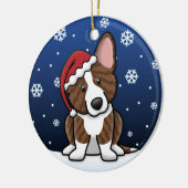 かわいいの漫画のBrindleカーディガンのウェルシュコーギー セラミックオーナメント (左)