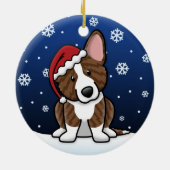 かわいいの漫画のBrindleカーディガンのウェルシュコーギー セラミックオーナメント (裏面)