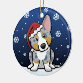 かわいいの漫画のMerleのカーディガンのウェルシュコーギー セラミックオーナメント (左)