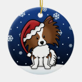 かわいいの漫画のPapillonのクリスマスのオーナメント セラミックオーナメント (正面)