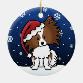 かわいいの漫画のPapillonのクリスマスのオーナメント セラミックオーナメント (裏面)