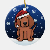 かわいいの漫画のRedboneのCoonhoundのクリスマス セラミックオーナメント (正面)