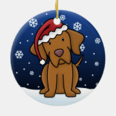 かわいいの漫画のVizslaのクリスマスのオーナメント セラミックオーナメント (裏面)