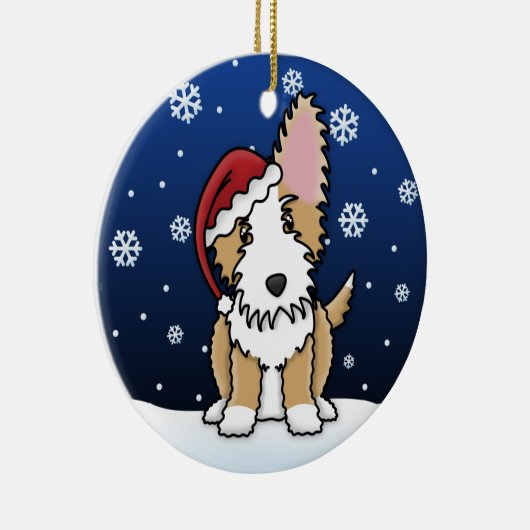 かわいいの漫画ワイヤーポルトガル人のPodengoのクリスマス セラミックオーナメント (右)