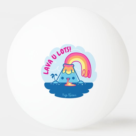 かわいいの火山 卓球ボール (正面)