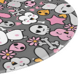 かわいいの灰色パターン カッティングボード (角)