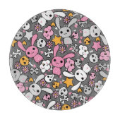 かわいいの灰色パターン カッティングボード (正面)