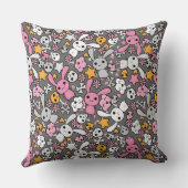 かわいいの灰色パターン クッション (裏面)