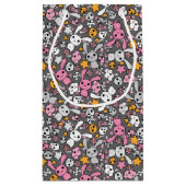 かわいいの灰色パターン スモールペーパーバッグ (裏面)