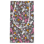 かわいいの灰色パターン スモールペーパーバッグ (正面)