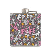 かわいいの灰色パターン フラスク (裏面)