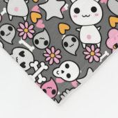 かわいいの灰色パターン フリースブランケット (角)