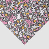 かわいいの灰色パターン 薄葉紙 (詳細)