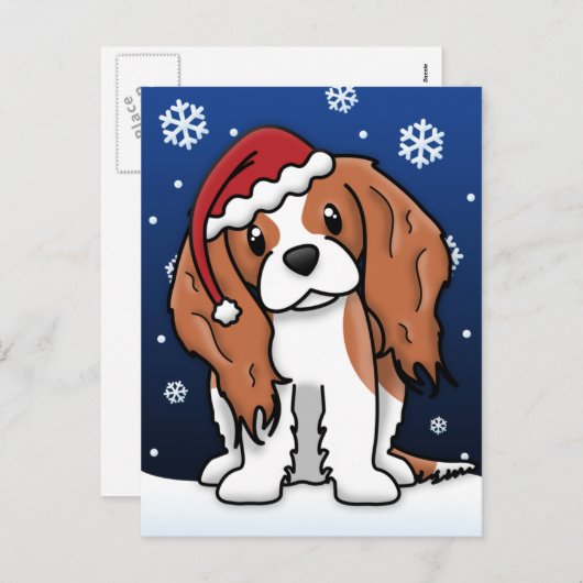 かわいいの無頓着なスパニエル犬のクリスマスの郵便はがき シーズンポストカード (正面/裏面)