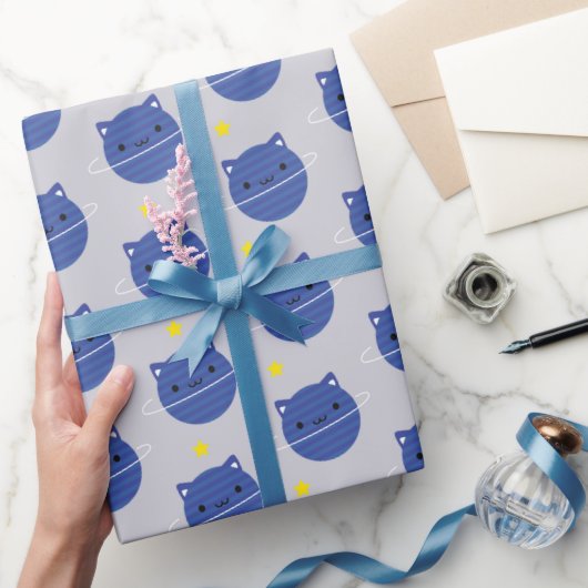 かわいいの猫の惑星宇宙 ラッピングペーパー (ギフト)