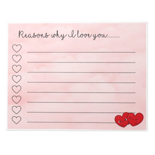 かわいいの理由かわいいメッセージを愛する ノートパッド (正面)