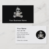 かわいいの白いブードゥーの人形のおもしろいな魔法のおもちゃ 名刺 (正面/裏面)