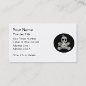 かわいいの白いブードゥーの人形のおもしろいな魔法のおもちゃ 名刺 (裏面)