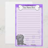 かわいいの白いPuliの文房具 便箋 (正面/裏面)