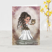 かわいいの美しいアテーナーのギリシャの女神カード カード (黄色い花)