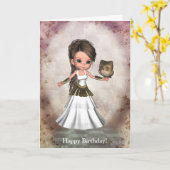 かわいいの美しいアテーナーのギリシャの女神カード カード (黄色い花)