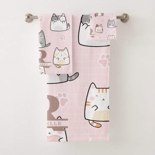 かわいいの背景（ピンク） バスタオルセット (インサイチュ)