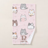 かわいいの背景（ピンク） バスタオルセット (ハンドタオル)