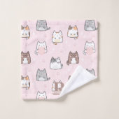 かわいいの背景（ピンク） バスタオルセット (ウォッシュタオル)