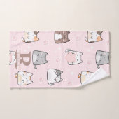 かわいいの背景（ピンク） バスタオルセット (ハンドタオル)