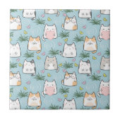 かわいいの背景（青） タイル (正面)