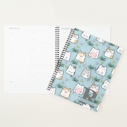かわいいの背景（青） プランナー手帳 (ディスプレー)