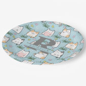 かわいいの背景（青） ペーパープレート (アングル)