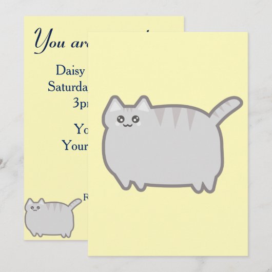 かわいいの脂肪猫 招待状 (正面/裏面)