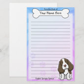 かわいいの英国のスプリンガースパニエルの文房具 便箋 (正面/裏面)