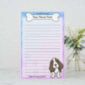 かわいいの英国のスプリンガースパニエルの文房具 便箋 (スタンド正面)